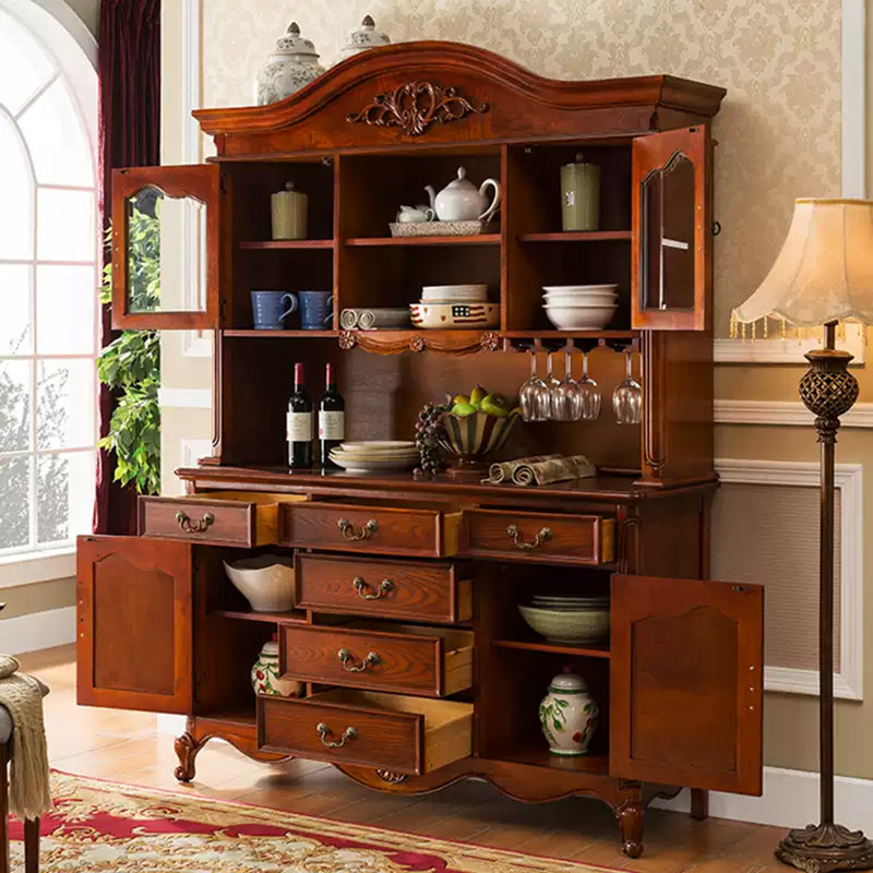 Buffet de rangement tout-en-un américain de style américain entièrement en bois massif.