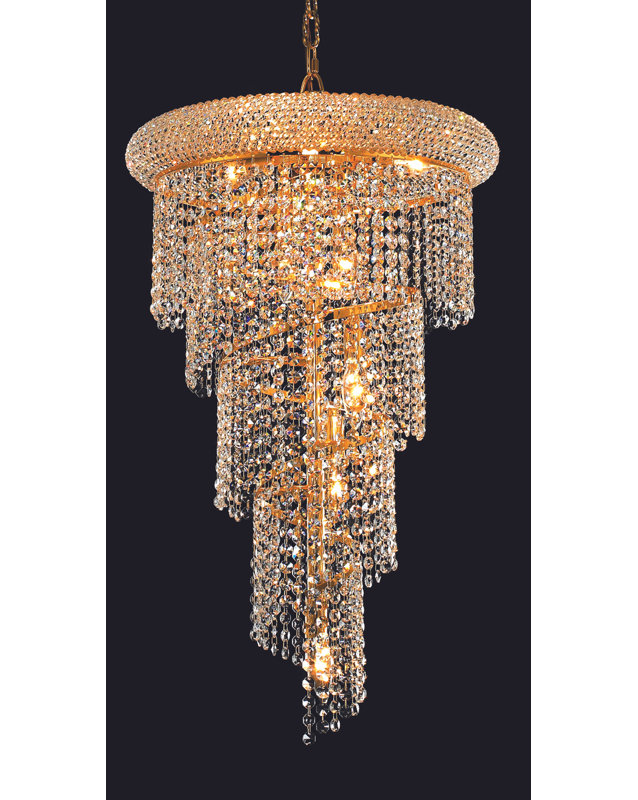 Sterns 8 - Light Dimmable Tiered Chandelier, Gold, Royal Cut