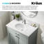 KRAUS Elavo. Lavabo de salle de bain ovale encastré en céramique en porcelaine blanche avec trop-plein, KCU-273