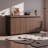 58.3" Modern Sideboard Buffet Cabinet, 4-door Brown Storage Sideboard With Adjustable Shelves, Freestanding Floor Cabinet For Kitchen, Living Room, Entryway