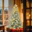 Arbre de Noël enneigé épinette 6 pi, arbre de Noël articulé artificiel avec 300 lumières DEL multicolores, 8 modes de clignotement et 790 pointes de branches de neige, décoration de bureau de vacances-1182808272