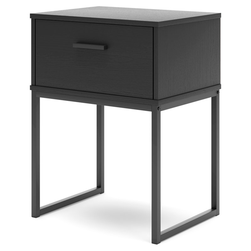 Aneli Nightstand, Black/Black