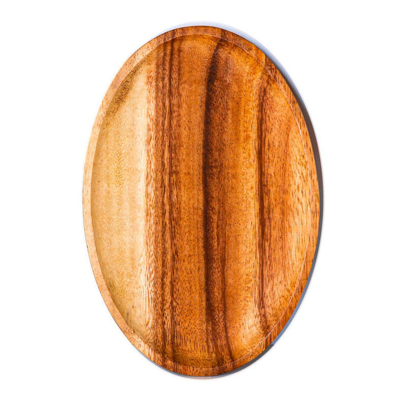 Assiette ovale en bois d'acacia