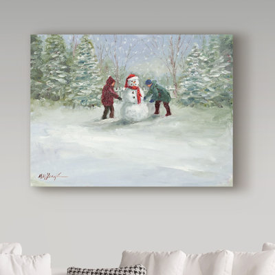 Hirth 'Snowman and Children' Graphic Art Print on Wrapped Canvas