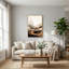 «Minimalist Trees in Beige Brown Wavy River Landscape», art mural-2039904426