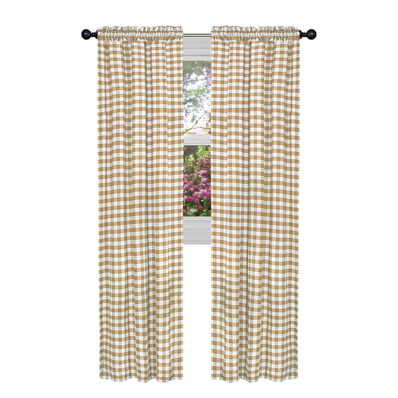 Ramillies Cotton Blend Semi Sheer Curtain Pair, Taupe, 42" W x 95" L