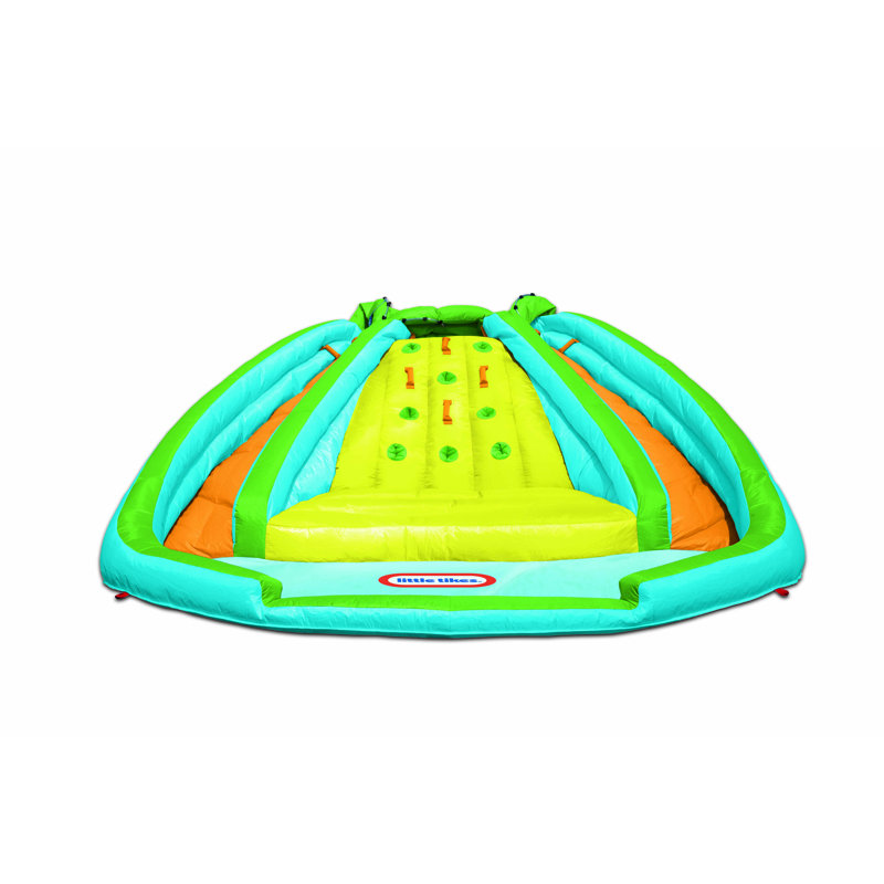 Blue and Yellow Inflatable Water Slide with Blower