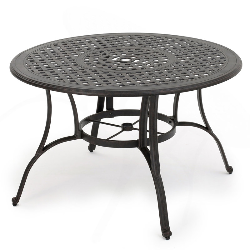 Table de salle à manger d'extérieur en fonte d'aluminium, bronze