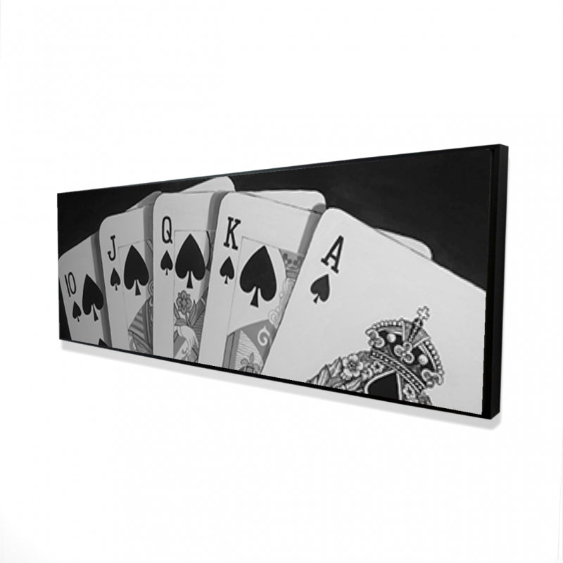 Toile de jeu de cartes noir et blanc | Décoration murale homme «Man Cave»