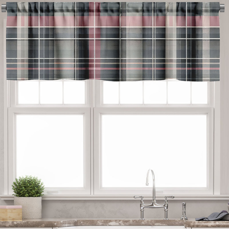 Plaid Tailored Window Valance, 54" W x 12" L