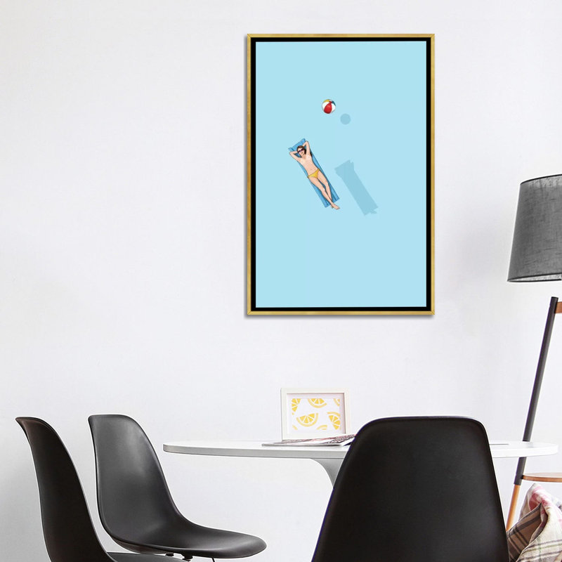 « floating under the sun » par jason ratliff-print, H 48 po x l 32 po x P 1,5 po, Toile encadrée d'or