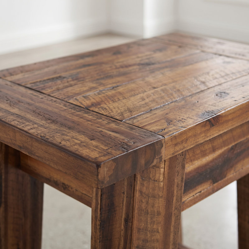 Solid Wood Farmhouse Accent Table, 27"W