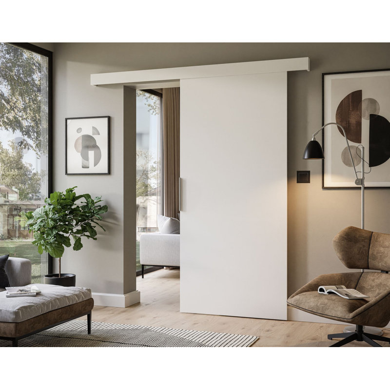 Teresa Sliding Door, White/Silver