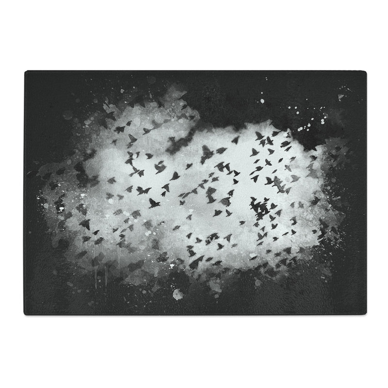 Tempered Glass Birds on the Move Chopping Board, 28.5 cm x 39 cm