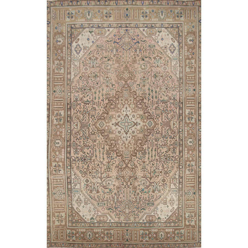 Tapis traditionnel en laine à motif géométrique 6 x 9
