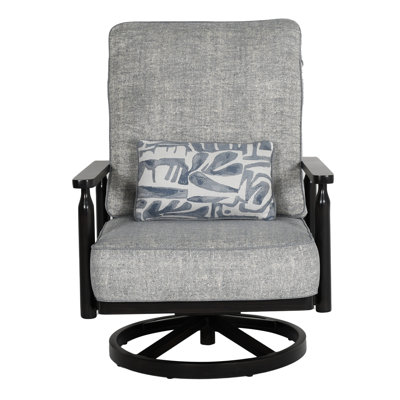 Holland Cushioned High Back Lounge Swivel Rocker w/One Accent Pillow