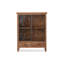 Brun + bois massif noir + verre trempé + vitrines en fer