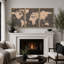 «World Map Sepia Global Country», ensemble de 3 reproductions sur toile-119399990-87392696-87392698
