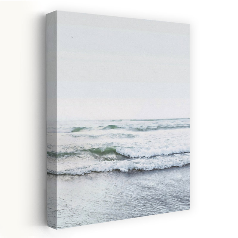 Océan 2 - bleu, plage, art mural contemporain, 48" H x 32" W
