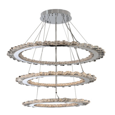 Quasar 3 LT Chrome/Clear Tiered Chandelier Allegri