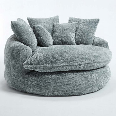 Comfortable double loaf sofa bed, oversized sofa bed with armrests, large padded high back decorative chair round sofa bed Living room bedroom by Orren Ellis