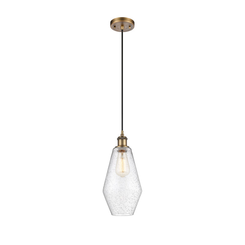 Luminaire suspendu simple à 1 lumière Gabbie, Laiton brossé