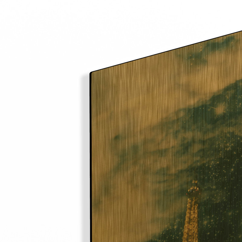 «One Starry Night in Paris» par Paula Belle Flores, art mural en métal doré, 36 po x 36 po, 36 po x 36 po