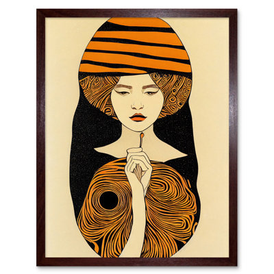Woman Retro Midcentury Modern Art Nouveau - Print