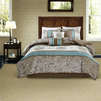 Elegant 7 Piece Bedding Sets, Polyester Jacquard Paisley For Home
