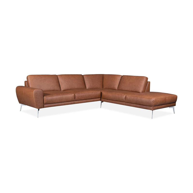 Edenilson 5 Seater Corner Sofa , Cognac, Right Hand Facing