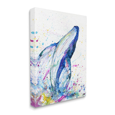 "Splashing Whale Bubbles", art mural sur toile par Marc Allante