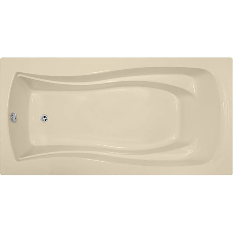 Baignoire encastrée en acrylique 72 po x 36 po Designer, Os, Chrome poli