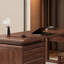 Bureau moderne en bois de noyer noir avec tiroirs-320808987