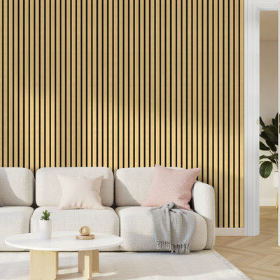 96"*8" Decorative Wood Wall Panels, Acoustic Wall Panels for Walls and Ceilings, Soundproof Wall Panels, Sound Absorbing Wall Art