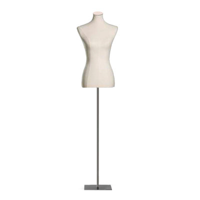 Female Body Form with Brushed Silver Extendable Base