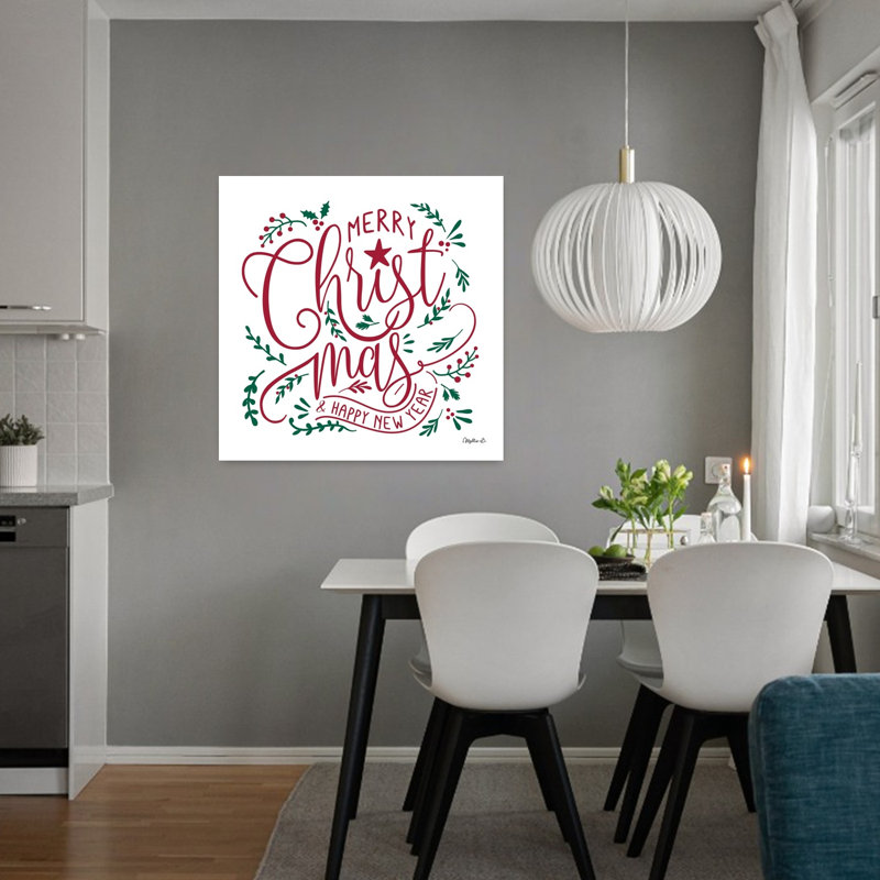 «Merry Christ-Mas I», art contemporain hivernal, H 32 po x l 32 po