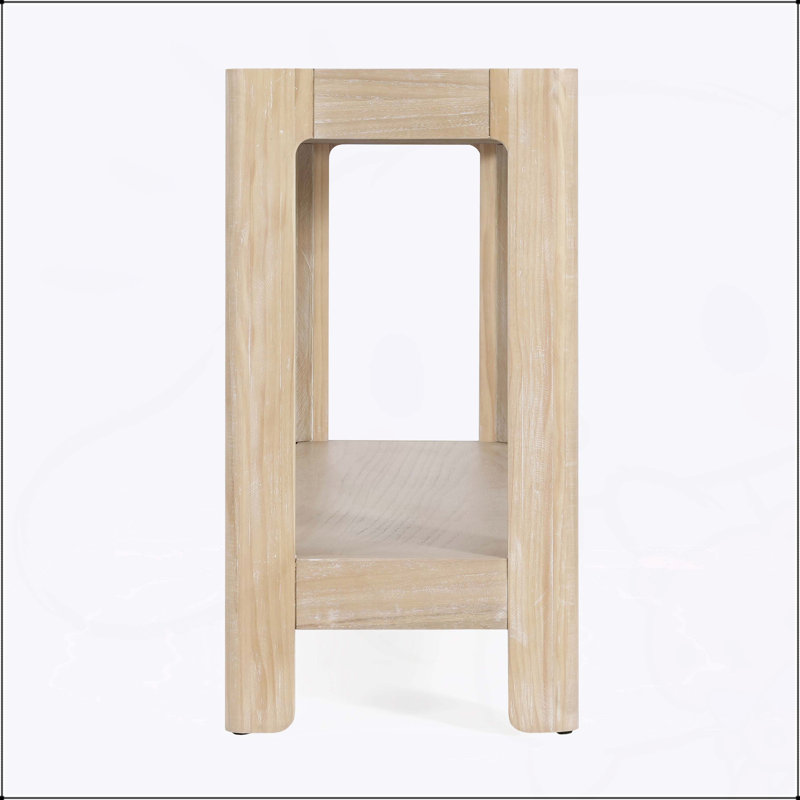Console vintage rétro - Design minimaliste classique avec placage de bois de qualité supérieure et finition vieillie, Natural