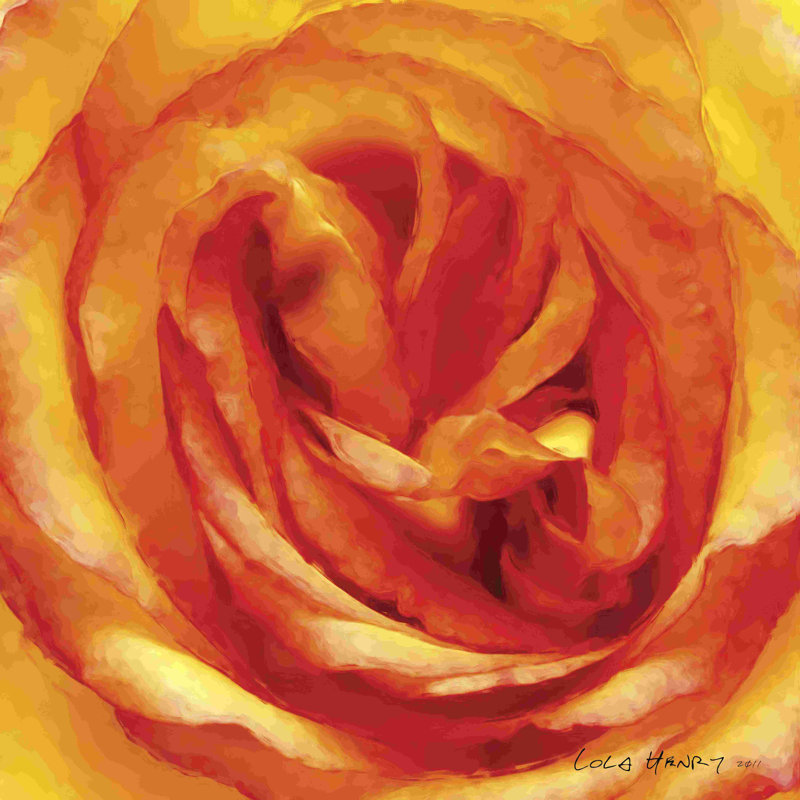 Painterly Flower I, H 12 po x l 12 po