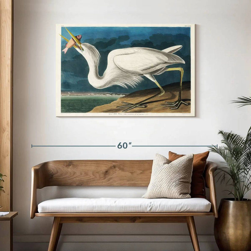 Brampt Great White Heron, 30" H x 45" W