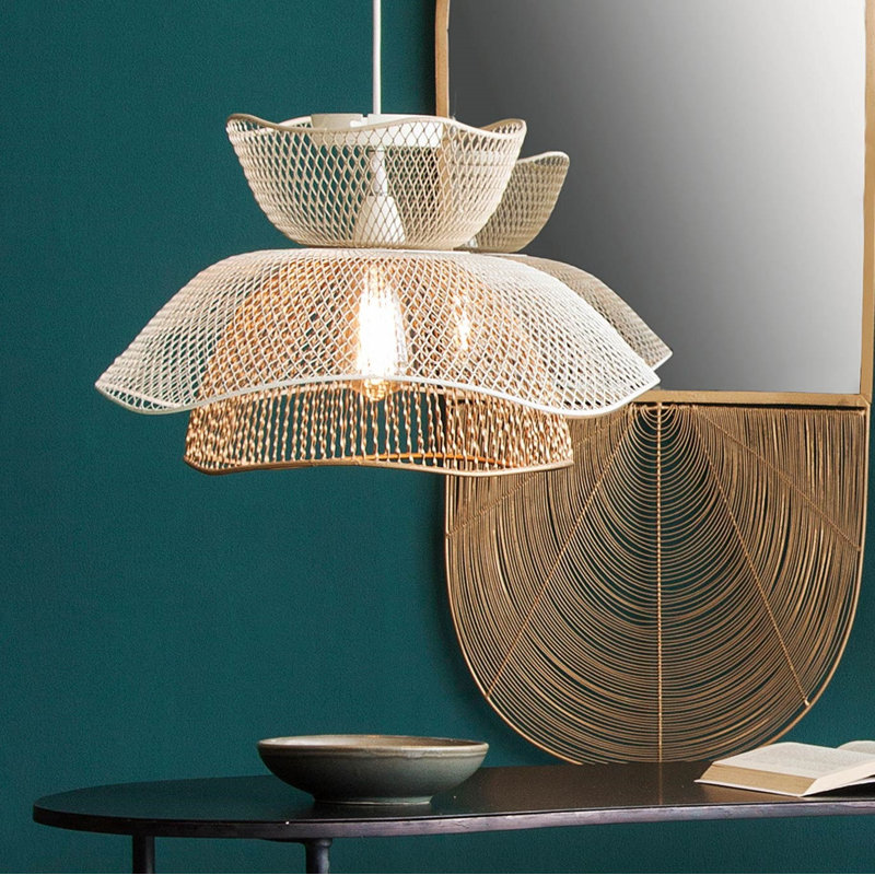 Luminaire suspendu en métal déployé Mallawa