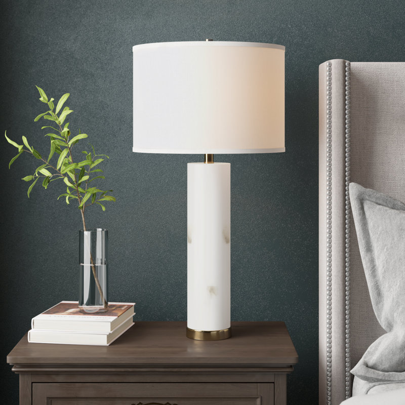 Greyleigh Afton White Alabaster Table Lamp