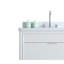 Ensemble de meuble-lavabo autoportant blanc 36 po avec 2 ensembles de poignées et plateau en marbre d'ingénierie entièrement assemblé