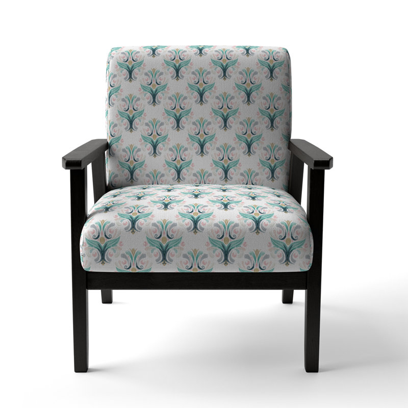 Fauteuil d'appoint rembourré Green Damask