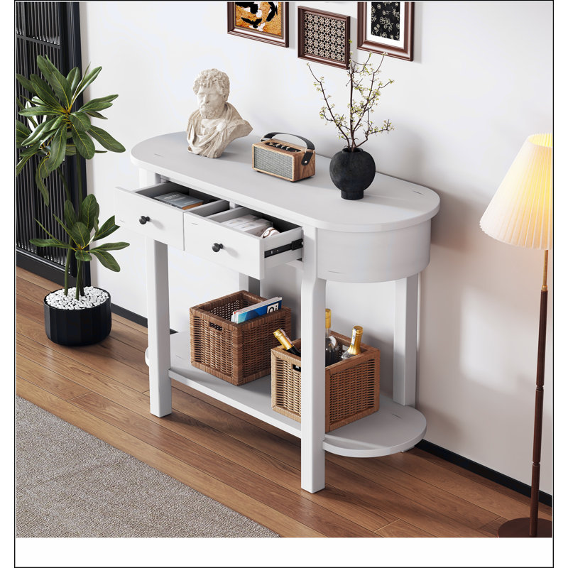 Console élégante et élégante avec un design incurvé et un vernis lisse pour les entrées, les salons et les couloirs
