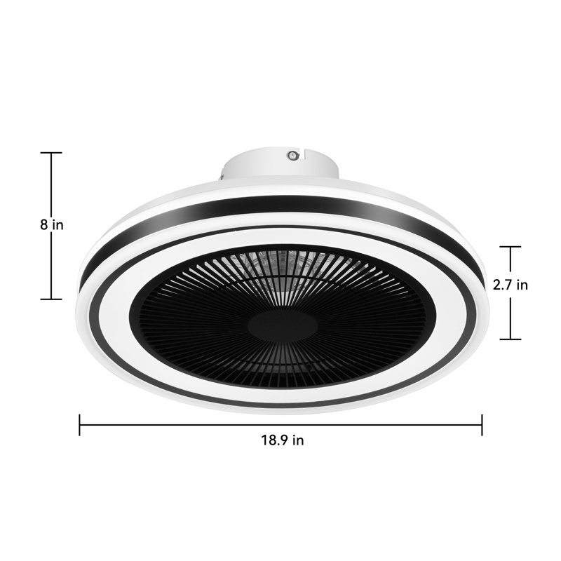 18.9 Inch Ceiling Fans Flush Mount Ceiling Fan Bedroom Ceiling Fan with Lights and Remote