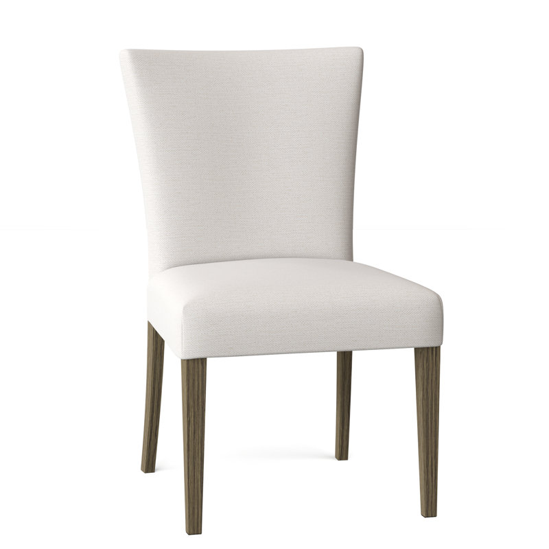 Jazla 20'' H Upholstered Side Chair, Snow Ivory Performance, Honey Birch