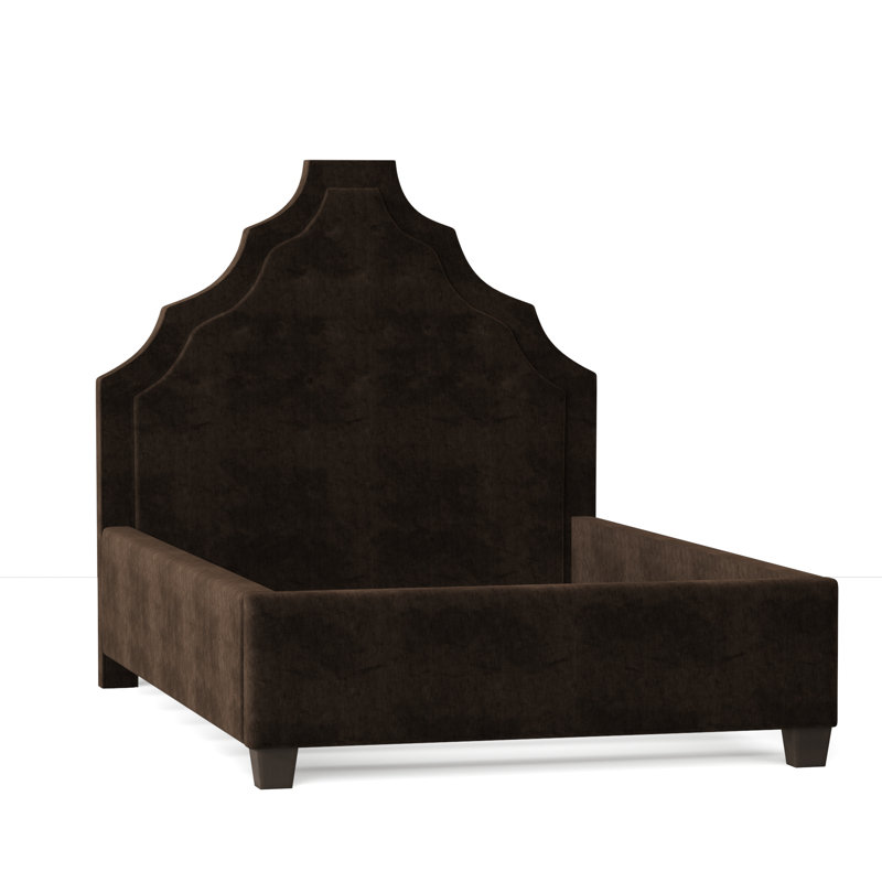 Lexi Upholstered Bed, California King, Sachi Wheatgrass, Brown Mahogany