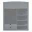 Lit mezzanine pour adolescent avec bureau, garde-robe, 4 tiroirs et 4 tablettes-1525230785-1525230784