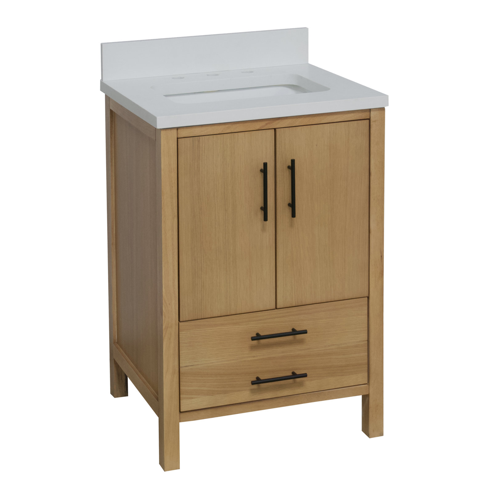 Kiara 24'' Single Bathroom Vanity, Blonde, Matte White