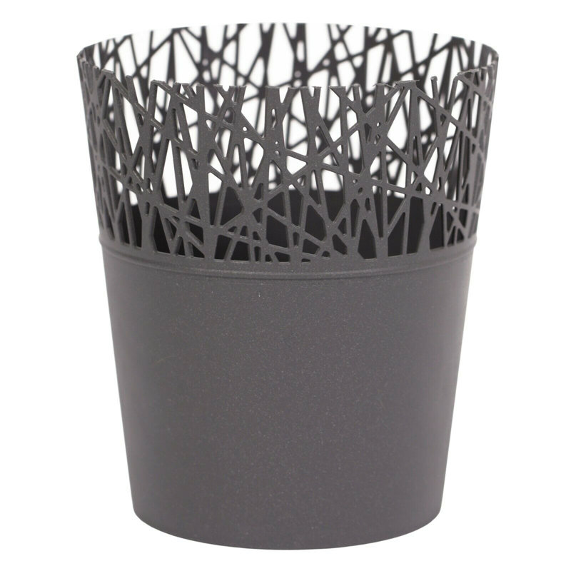Carlana Pot Planter, 18.2cm H x 16cm W x 16cm D, Grey